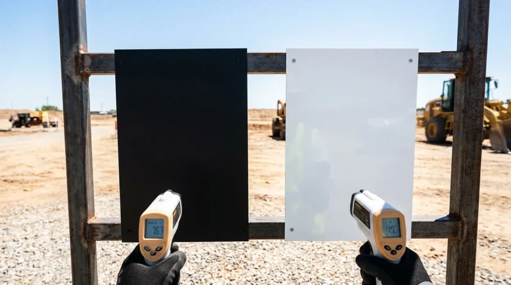 Metallplatten sonnenstrahlung test