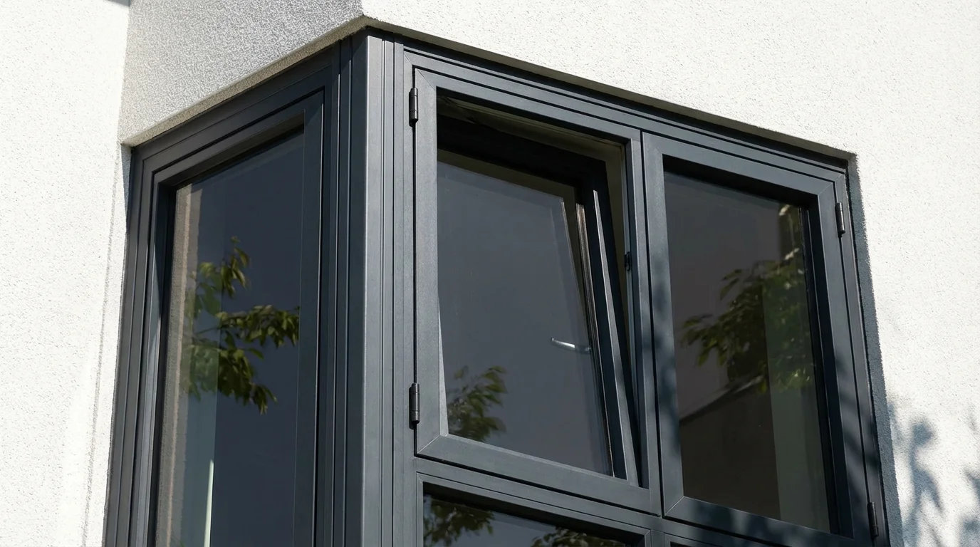 Moderner pvc fensterrahmen fassade