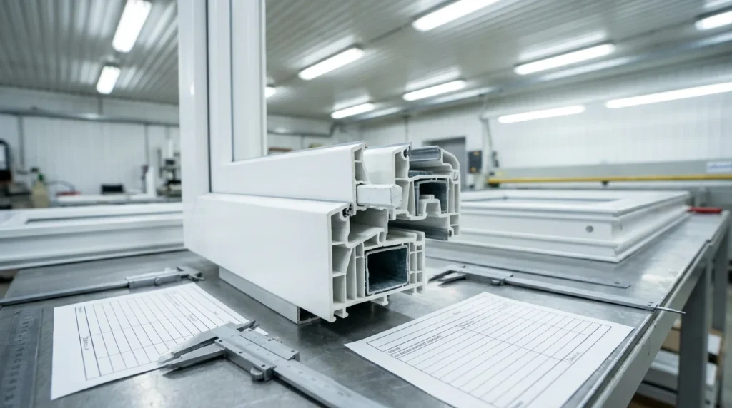 Pvc fensterprofil inspektion werkstatt